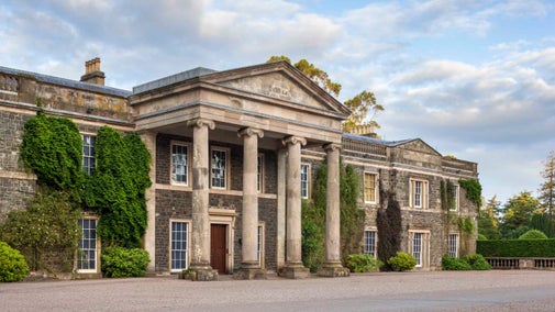 A view of the north front of the house at Mount Stewart on a clear day